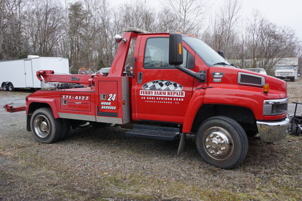 red service truck