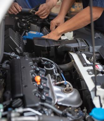 working inside of a car